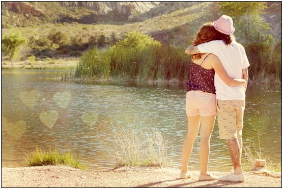 Bokeh Couple by Pond